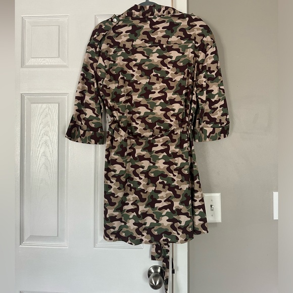 Zara Military Print Camo Belted Mini Drrss - Picture 2 of 8